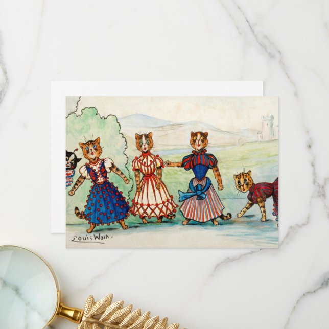 Tarjeta De Agradecimiento El Coro de Louis Wain (Anverso/Reverso In Situ)