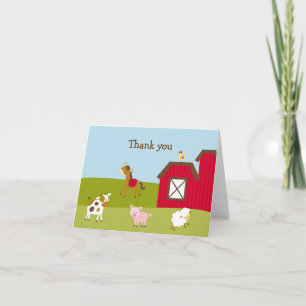Tarjeta De Agradecimiento El corral del animal del campo le agradece las