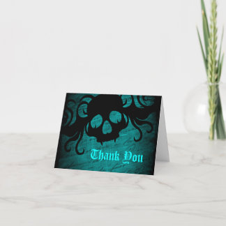 Tarjeta De Agradecimiento El cráneo gótico de la fantasía le agradece