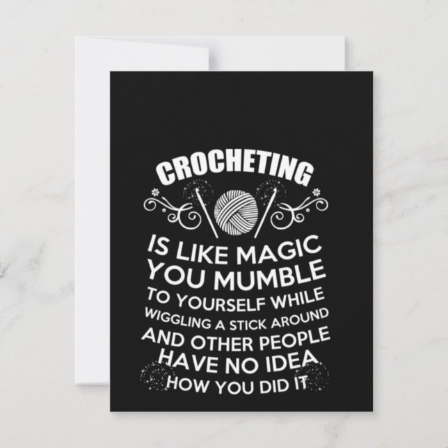 Tarjeta De Agradecimiento El Crochet Es Como La Magia Que Mumbla (Anverso)