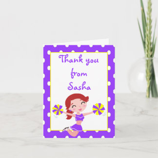 Tarjeta De Agradecimiento El cumpleaños de la animadora de la alegría le