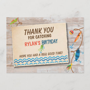 Tarjeta De Agradecimiento el cumpleaños de los muchachos de la pesca del