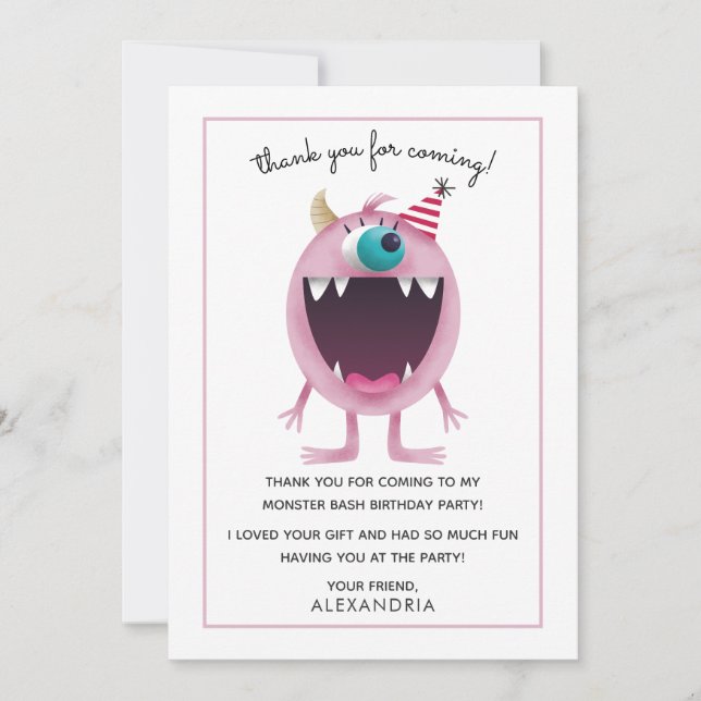 Tarjeta De Agradecimiento El cumpleaños de los niños le agradece cardar al (Anverso)