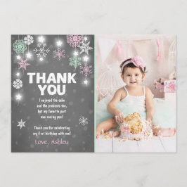 Tarjeta De Agradecimiento El cumpleaños de ONEderland del invierno le