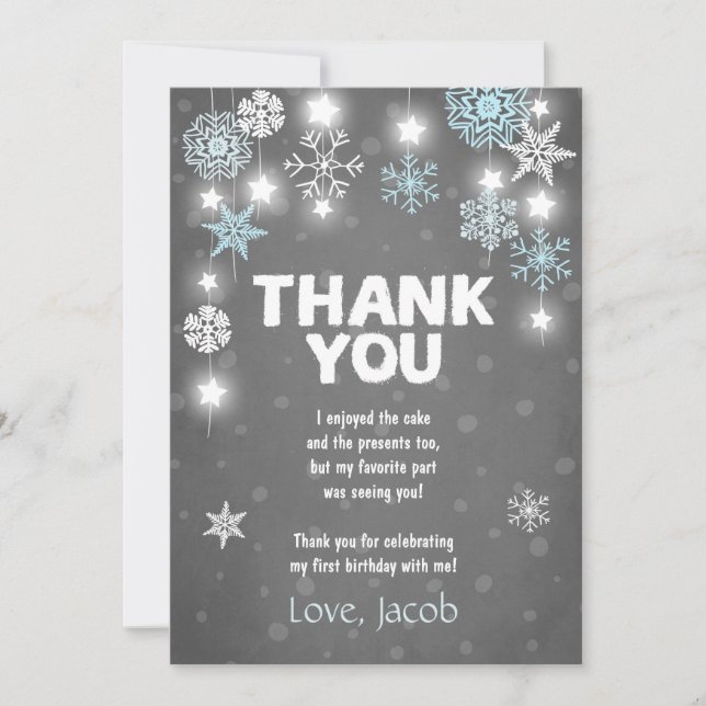 Tarjeta De Agradecimiento El cumpleaños de ONEderland del invierno le (Anverso)