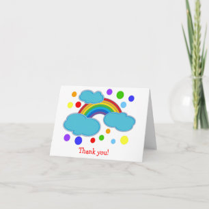 Tarjeta De Agradecimiento El cumpleaños del arco iris le agradece las