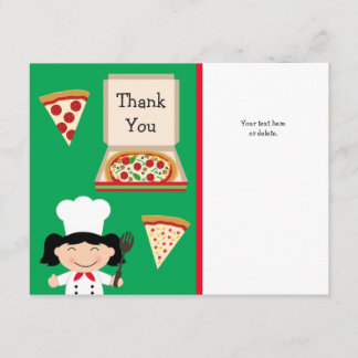 Tarjeta De Agradecimiento El cumpleaños del fiesta de la pizza le agradece