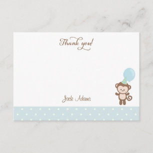 Tarjeta De Agradecimiento El cumpleaños lindo del mono le agradece cardar