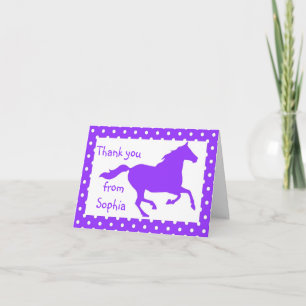 Tarjeta De Agradecimiento El cumpleaños púrpura del caballo le agradece