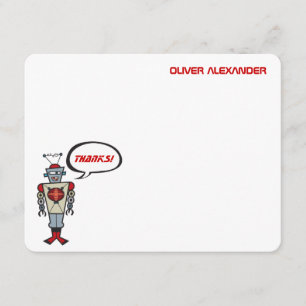 Tarjeta De Agradecimiento El cumpleaños retro del muchacho de los niños del