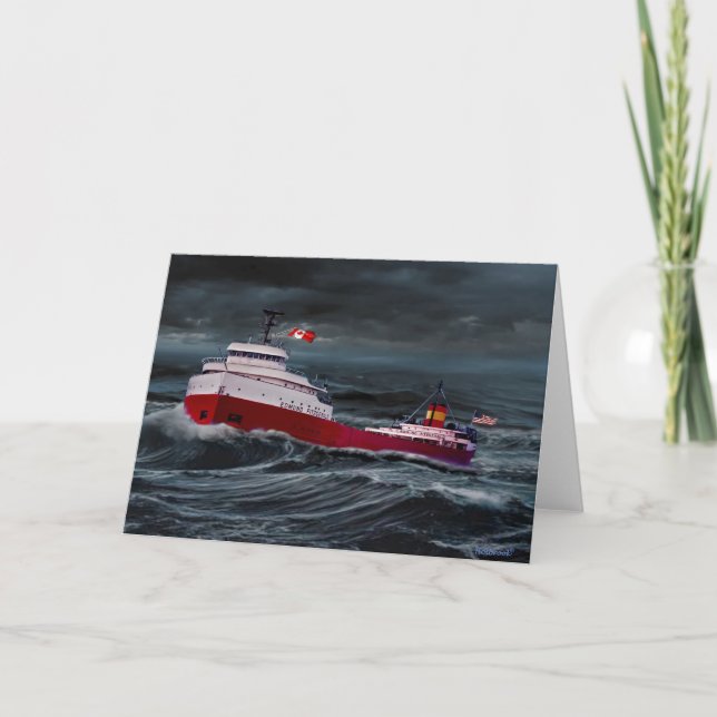 TARJETA DE AGRADECIMIENTO EL DESAPARECIMIENTO DE EDMUND FITZGERALD (Anverso)