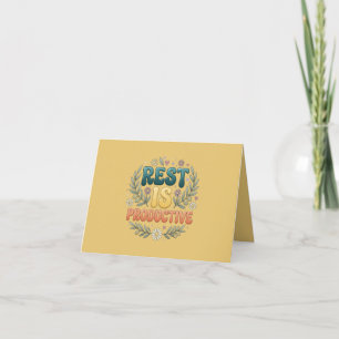 Tarjeta De Agradecimiento El descanso es productivo Inspiración de autocui