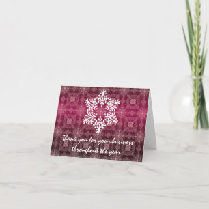 Tarjeta De Agradecimiento El día de fiesta rosado y blanco del negocio le