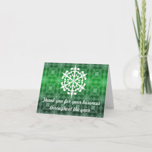Tarjeta De Agradecimiento El día de fiesta verde y blanco del negocio le