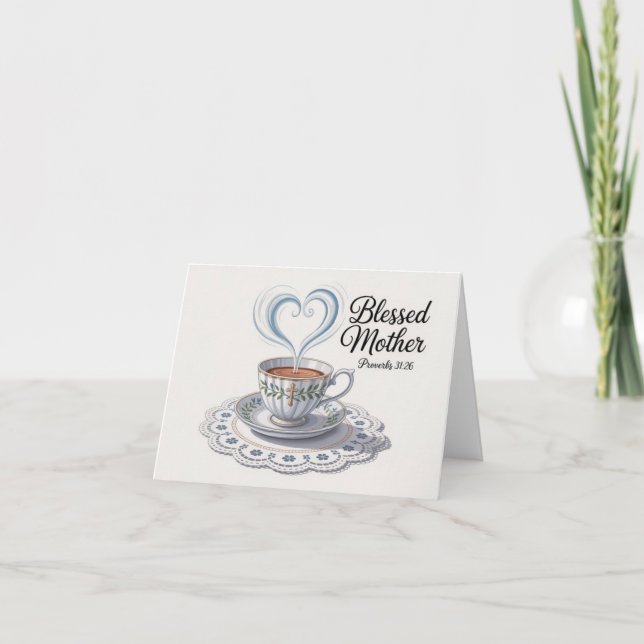 Tarjeta De Agradecimiento El Día de la Madre Bendita (Anverso)