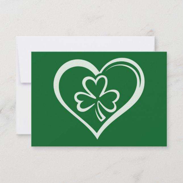 Tarjeta De Agradecimiento El día de San Patricio es gracioso Shamrock Heart  (Anverso)