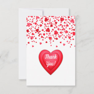 Tarjeta De Agradecimiento El día de San Valentín de corazones de confetti ro
