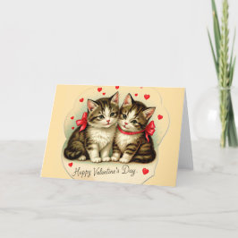 Tarjeta De Agradecimiento El día de San Valentín de la época Kittens Blank G