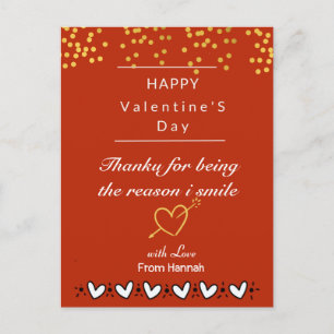 tarjeta de agradecimiento el día de San Valentín p