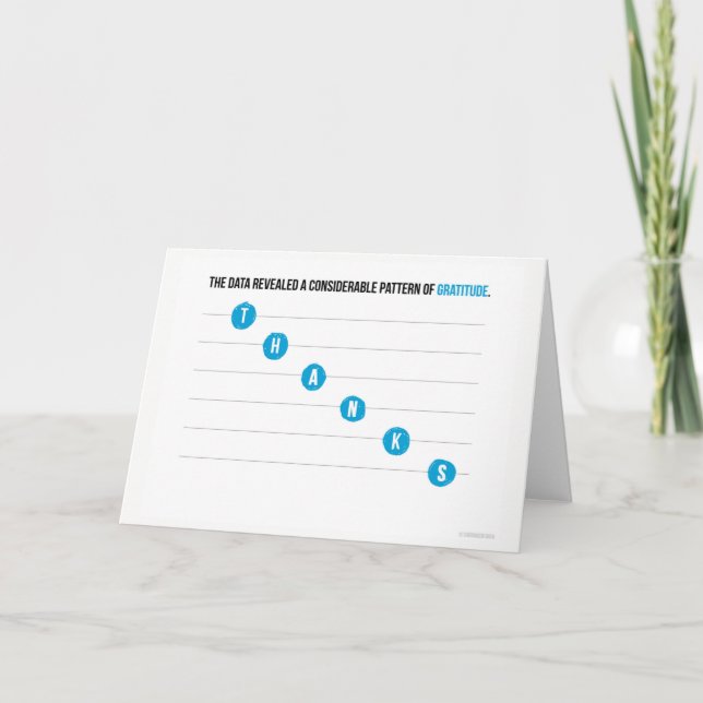 Tarjeta De Agradecimiento El diagrama del punto le agradece cardar (Anverso)