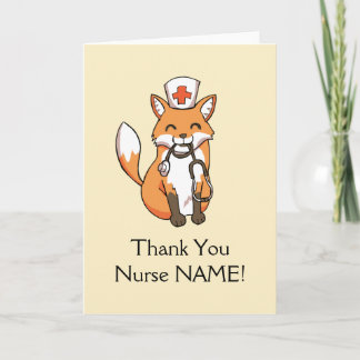Tarjeta De Agradecimiento El dibujo lindo del Fox le agradece cardar por