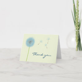 Tarjeta De Agradecimiento El diente de león azul le agradece cardar
