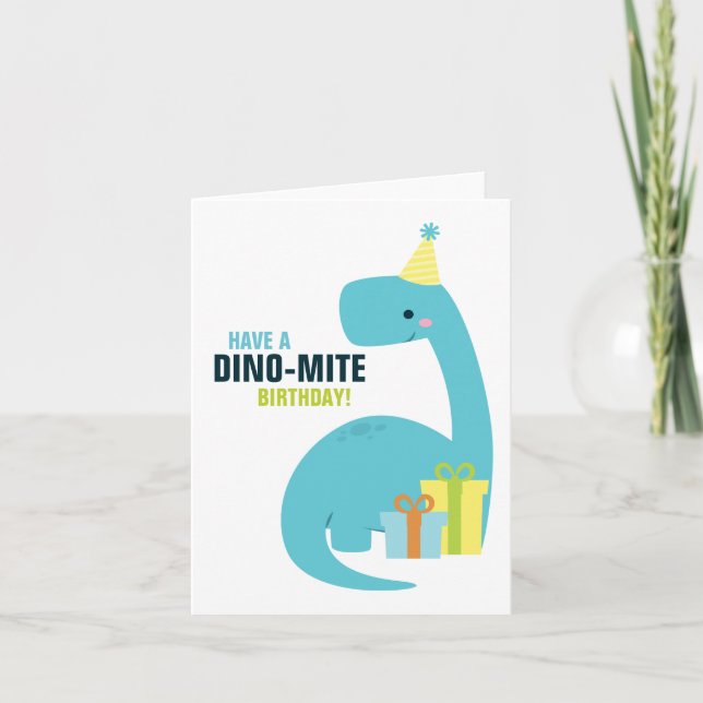 Tarjeta De Agradecimiento El dinosaurio embroma cumpleaños (Anverso)