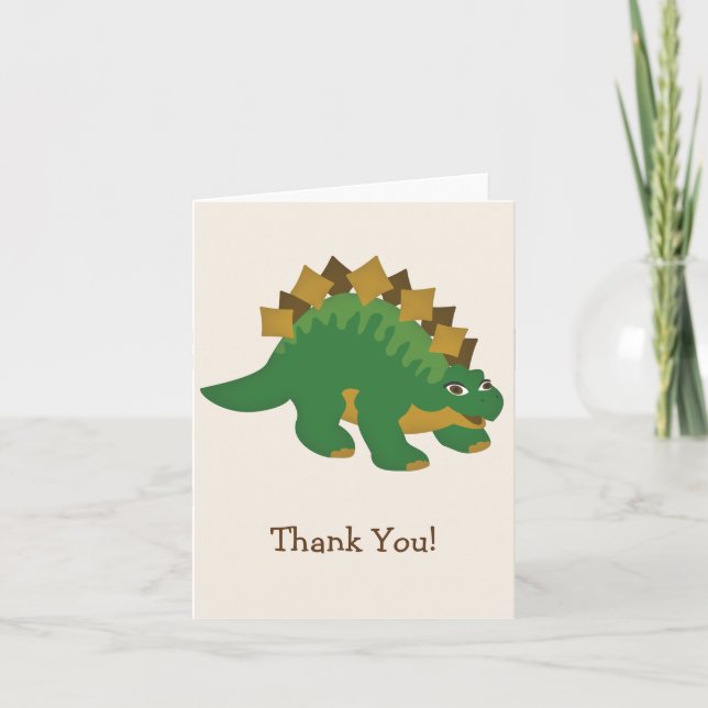 Tarjeta De Agradecimiento El dinosaurio verde, Stegosaurus le agradece (Anverso)