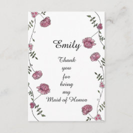 Tarjeta De Agradecimiento El doble echó a un lado le agradece cardar por la