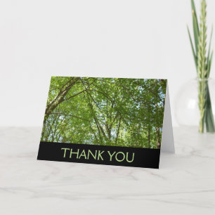 Tarjeta De Agradecimiento El dosel de la primavera deja la naturaleza verde