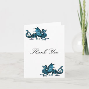 Tarjeta De Agradecimiento El dragón azul le agradece cardar