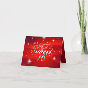 Tarjeta De Agradecimiento El dulce rojo bonito dieciséis de la chispa le