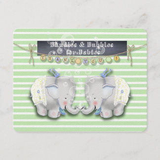 Tarjeta De Agradecimiento El elefante Baby Shower le agradece cardar