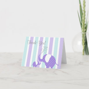 Tarjeta De Agradecimiento El elefante de la mamá y del bebé le agradece