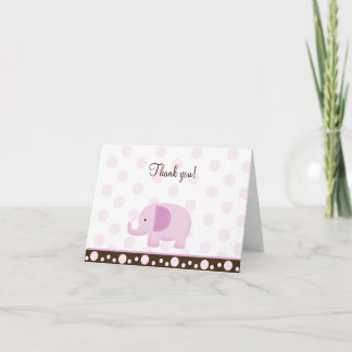 Tarjeta De Agradecimiento El elefante rosado de la MOD doblado le agradece