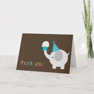 Tarjeta De Agradecimiento El elefante y la magdalena le agradecen las