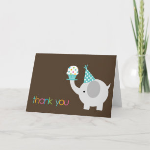 Tarjeta De Agradecimiento El elefante y la magdalena le agradecen las