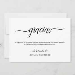Tarjeta De Agradecimiento El entierro español le agradece cardar con la foto
