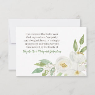 Tarjeta De Agradecimiento El entierro floral de la acuarela le agradece