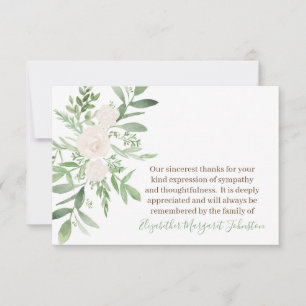 Tarjeta De Agradecimiento El entierro floral elegante le agradece pérdida