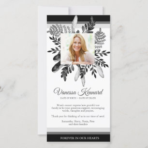 Tarjeta De Agradecimiento El entierro le agradece carda el floral