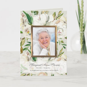 Tarjeta De Agradecimiento El entierro le agradece carda el rosa blanco