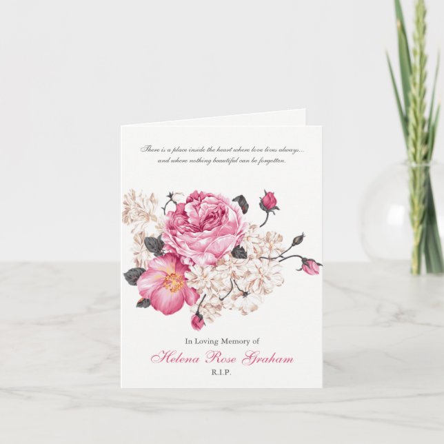 Tarjeta De Agradecimiento El entierro le agradece carda los rosas 3 del (Anverso)