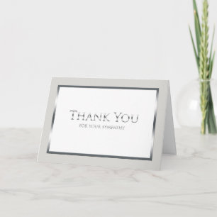 Tarjeta De Agradecimiento El entierro le agradece cardar -- Plata clásica