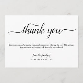 Tarjeta De Agradecimiento El entierro personalizado le agradece cardar con