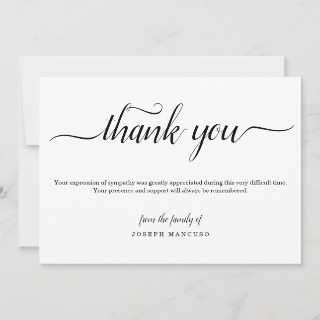 Tarjeta De Agradecimiento El entierro personalizado le agradece cardar con (Anverso)