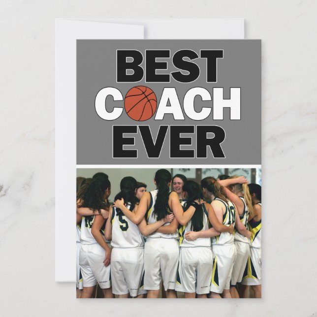 Tarjeta De Agradecimiento El entrenador de baloncesto mejor Personalizado de (Anverso)
