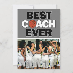 Tarjeta De Agradecimiento El entrenador de baloncesto mejor Personalizado de