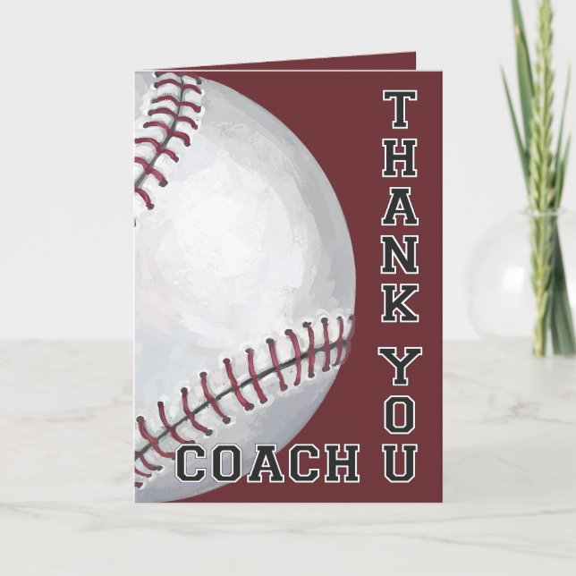 Tarjeta De Agradecimiento El entrenador de béisbol le agradece (Anverso)