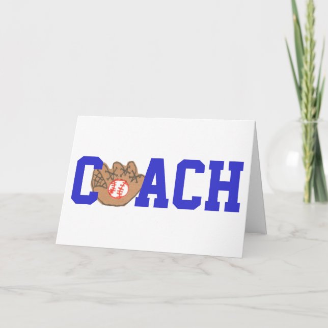 Tarjeta De Agradecimiento El entrenador de béisbol le agradece cardar (Anverso)